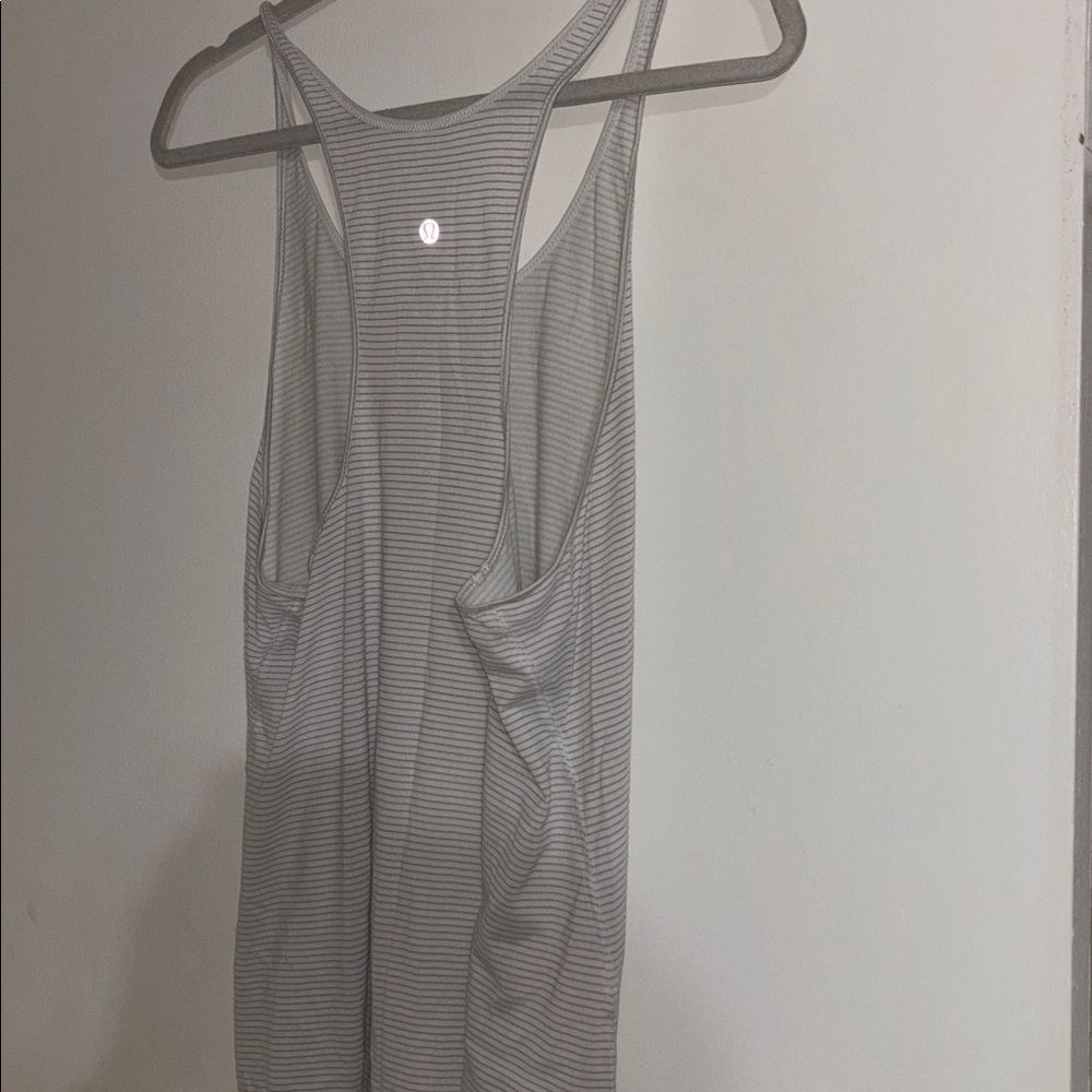 lululemon athletica Cream Striped Tank Top
